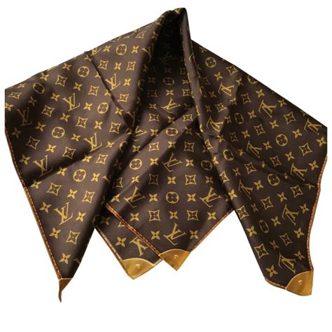 louis vuitton scarf black and brown|Louis Vuitton bandana scarf.